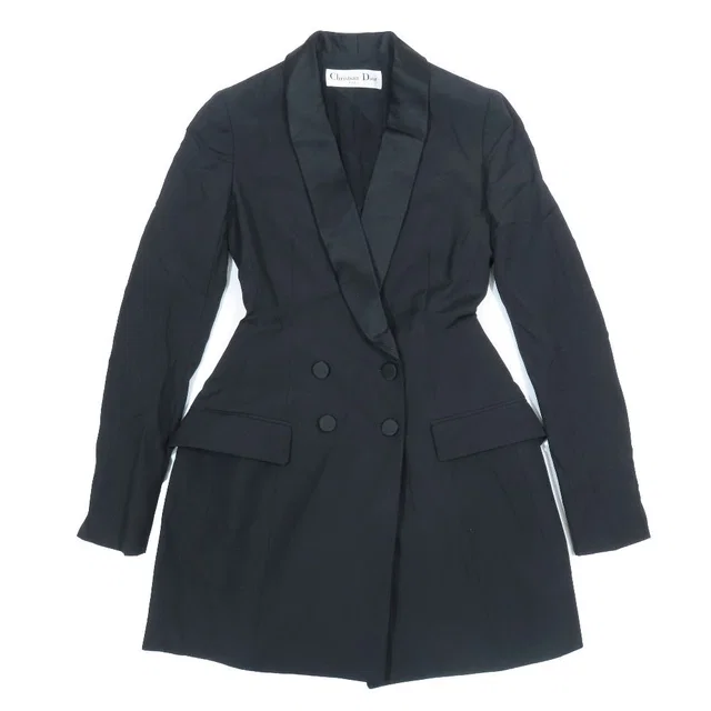 Dior Double Breasted Shawl Color Long Smoking Jacket Chesterfield 36 Black in Black from The Reluxe, photo 1 of 1