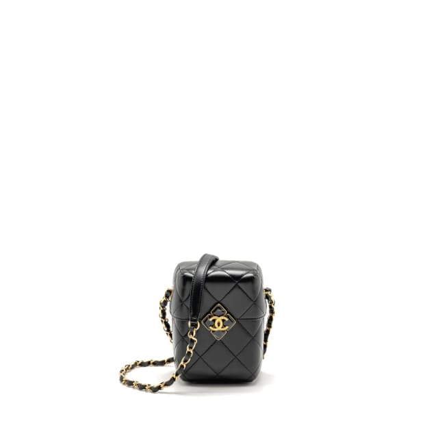 Chanel Enamel CC Box Bag Lambskin Black GHW (Microchip) in Black Lambskin from EMIER, photo 1 of 1