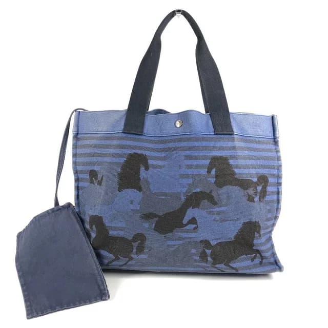 Hermès Shoulder Bag Chevoin Cotton Blue Black in Black from The Reluxe, photo 1 of 1
