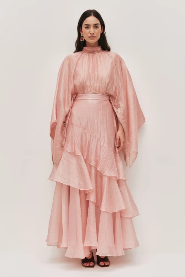 AJE Ophelia Maxi Skirt in FAWN PINK, image 1 of 1 from Aje