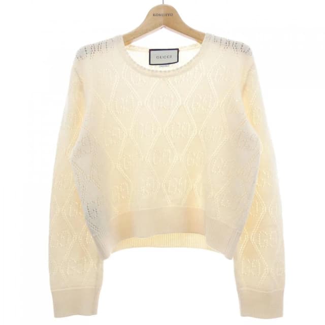 Gucci GG Perforated Wool Crop Sweater 7 Knit in Wool from The Reluxe, photo 1 of 1