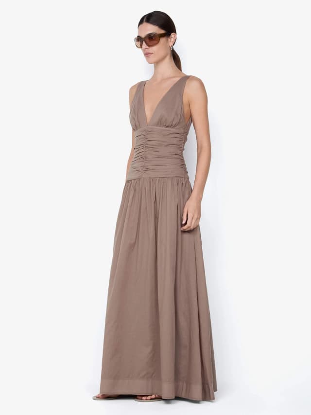 Bec&Bridge MARLOWE MAXI DRESS - TAUPE, image 1 of 1 from BEC + BRIDGE