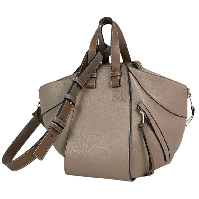Loewe Handle Hammock Small 2-Way Shoulder Bag Anagram Leather Gray in Grey Leather from The Reluxe, photo 1 of 1