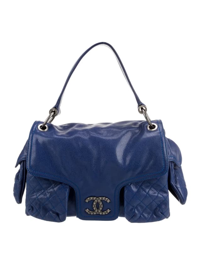 Chanel Shoulder Bag Other bag in Blue Satin from The RealReal, photo 1 of 1