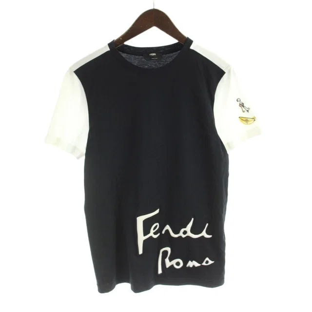 Fendi T-Shirt Short Sleeve Logo Bicolor 44 Black White MW in Black from The Reluxe, photo 1 of 1