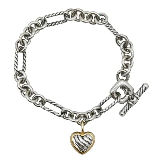 David Yurman Cable Figaro Heart Bracelet from Clotheshorse Anonymous, photo 1 of 1