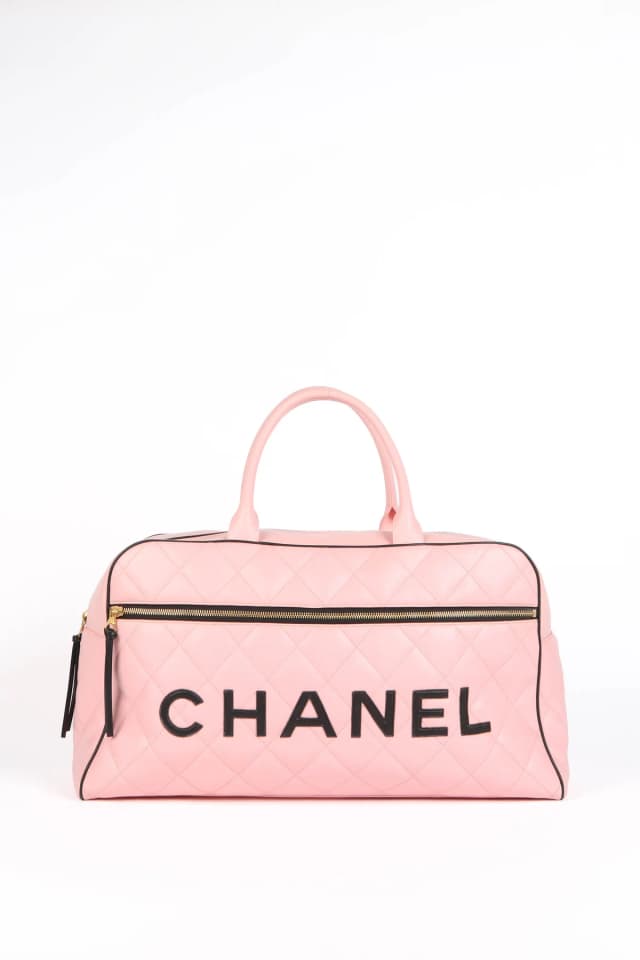 90s Chanel Pink Quilted Lambskin Bowling Bag in Pink Lambskin from Break Archive, photo 1 of 1