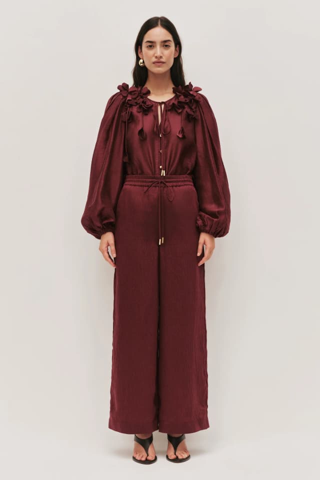 AJE Reef Pant in PLUM, image 1 of 1 from Aje