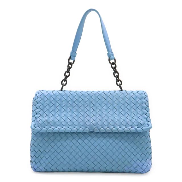 Bottega Veneta Olympia Chain Shoulder Bag Leather Light Blue in Blue Leather from The Reluxe, photo 1 of 1