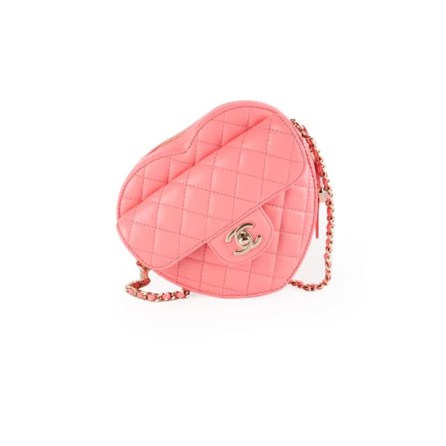 Chanel Heart Bag Large Lambskin Pink (Microchipped) in Pink Lambskin from The Purse Affair, photo 1 of 1