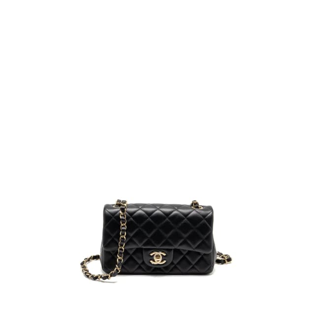 Chanel Minirectangular flap bag Lambskin black LGHW (microchip) in Black Lambskin from EMIER, photo 1 of 1
