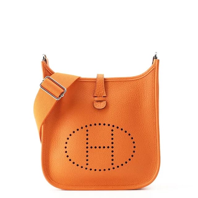 Hermès Shoulder Bag Evelyne 3 23 Orange Silver Taurillon Clemence in Orange Clemence leather from The Reluxe, photo 1 of 1