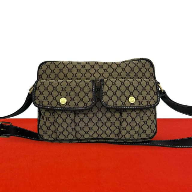 Celine Macadam Blason Pattern Canvas Leather Shoulder Bag Pochette Crossbody in Canvas from The Reluxe, photo 1 of 1