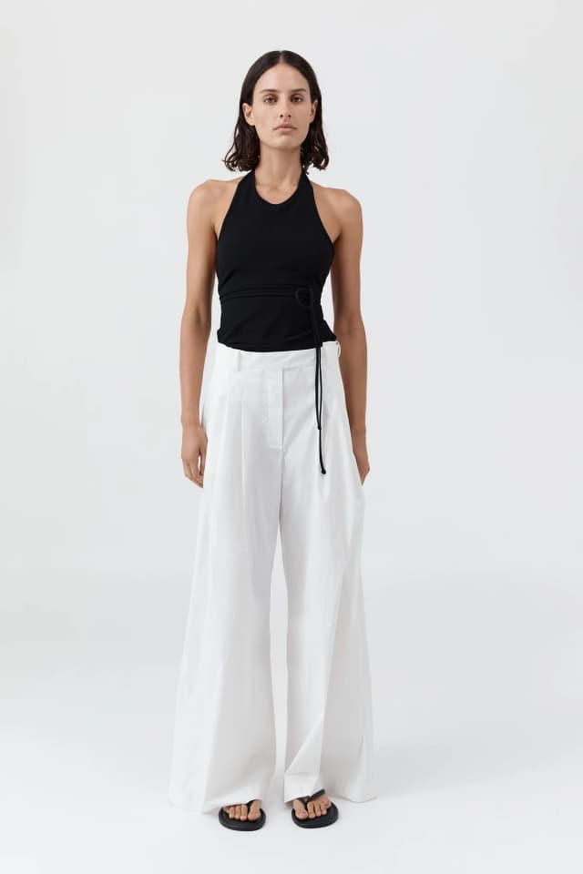 St Agni Adjustable Palazzo Pants - White, image 1 of 1 from St. Agni