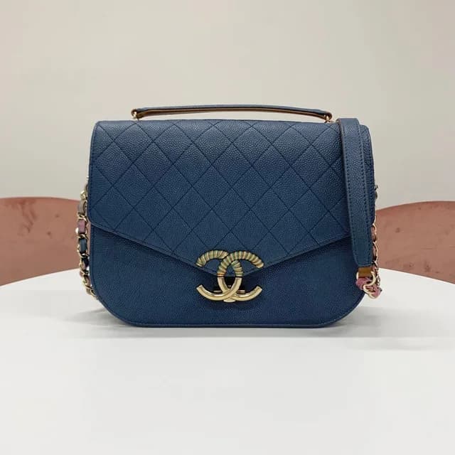 Chanel Half CC Logo Quilted Caviar Leather Shoulder Bag in Caviar leather from The Reluxe, photo 1 of 1