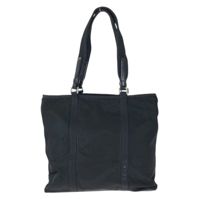 Prada Tessuto Black Silver Nylon Leather Tote Shoulder Bag in Black Nylon from The Reluxe, photo 1 of 1