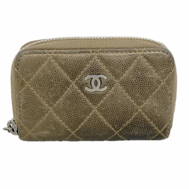 Chanel Coin Purse Quilted Caviar Leather Brown Silver in Brown Caviar leather from The Reluxe, photo 1 of 1