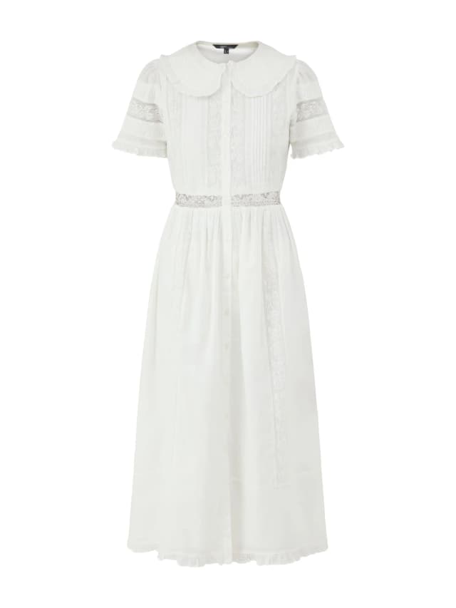 Nobody's Child Orla Cotton Midi Shirt Dress in White, image 1 of 1 from Fenwick