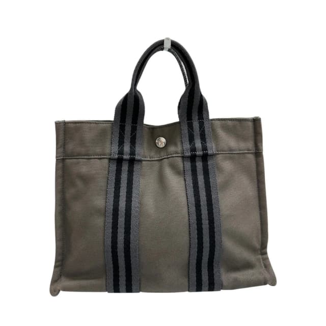 Hermès Fourre Tout Gray Black Canvas Tote Bag in Black Canvas from The Reluxe, photo 1 of 1