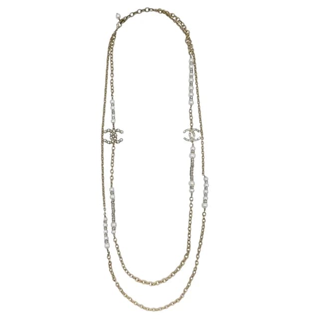 Chanel Faux Pearl & Crystal CC Necklace from Clotheshorse Anonymous, photo 1 of 1