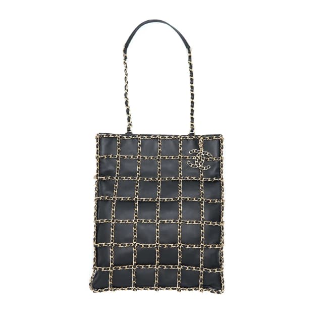 Chanel Cruise 2020 black chained Tote Bag Lambskin Black LGHW in Black Lambskin from EMIER, photo 1 of 1