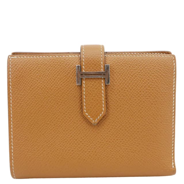 Hermès Bearn Leather Compact Men's Wallet Brown in Brown Leather from Dallas Designer Handbags, photo 1 of 1