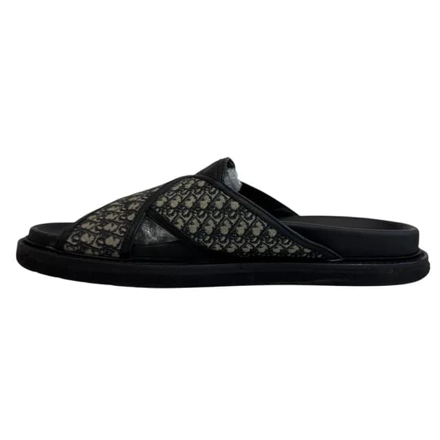 Dior Slide Shower CD Logo Oblique Jacquard Sandals in Canvas from The Reluxe, photo 1 of 1