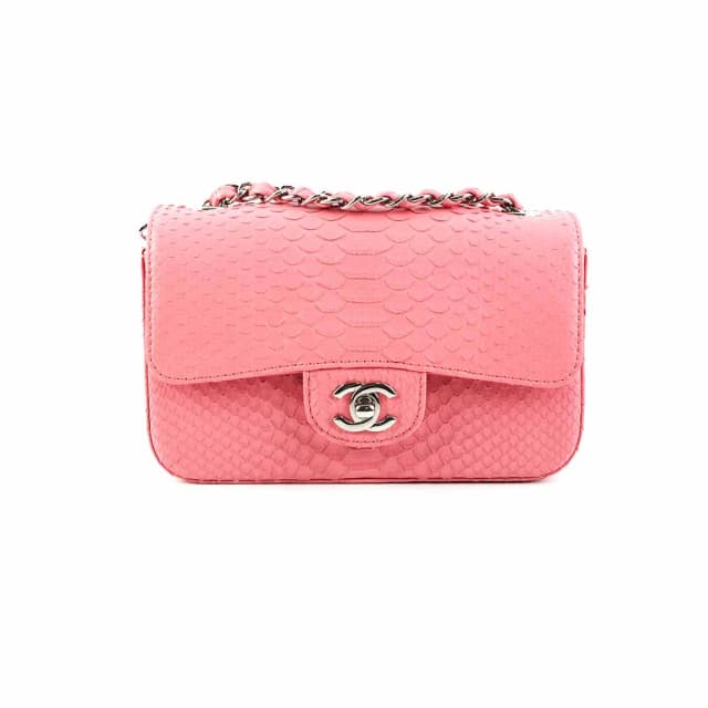 Chanel Rectangular Mini Classic Flap Pink in Pink Python from The Purse Affair, photo 1 of 1