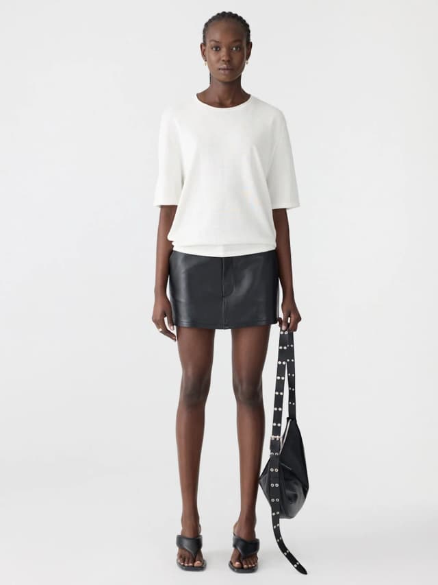 Bassike Mercerised Cotton Boxy Knit, image 1 of 1 from bassike