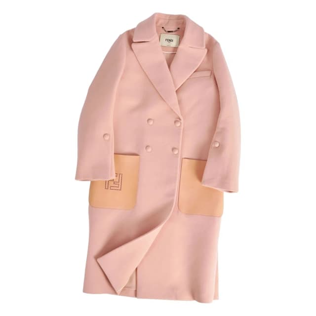Fendi Coat Long Double Breasted in Lambskin from The Reluxe, photo 1 of 1