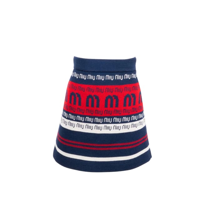 Miu Miu size 36 wool skirt blue/ red/ white in White Wool from EMIER, photo 1 of 1