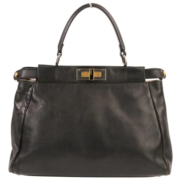Fendi Peekaboo Medium 2-Way Leather Shoulder Bag Black in Black Leather from The Reluxe, photo 1 of 1