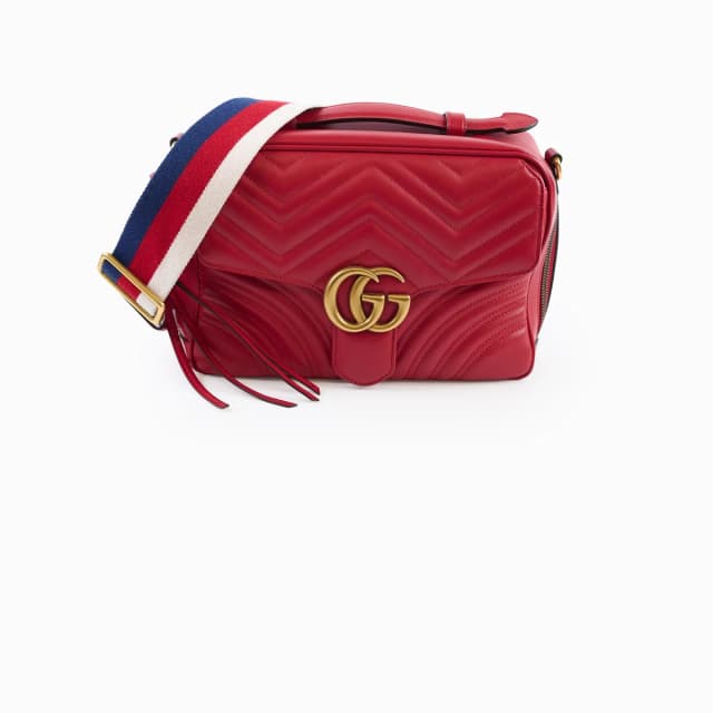 Gucci GG Marmont Camera Bag Red in Red Leather from The Purse Affair, photo 1 of 1
