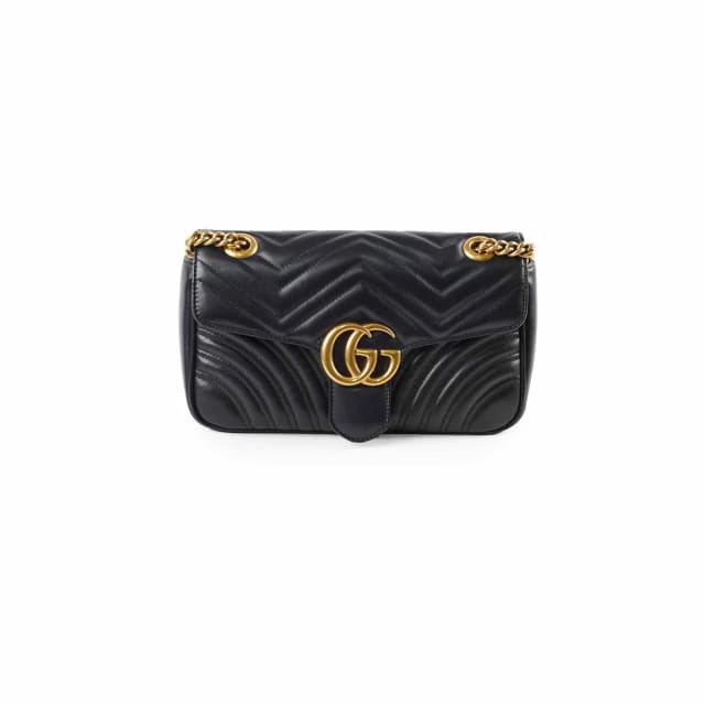 Gucci Marmont Flap Medium Black in Black Calfskin from The Purse Affair, photo 1 of 1