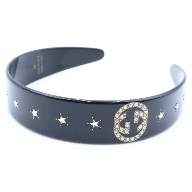 Gucci Interlocking Rhinestone Headband Black in Black from The Reluxe, photo 1 of 1