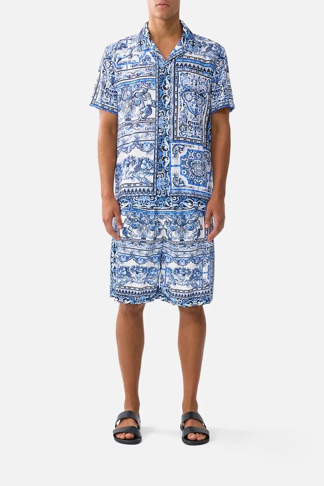 Camilla eBoutique SHORT SLEEVE CAMP COLLARED SHIRT A TILED WONDERLAND, image 1 of 1 from CAMILLA