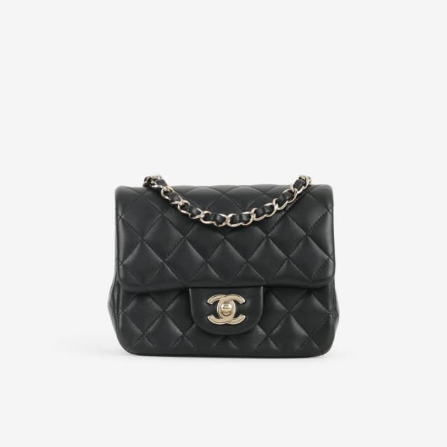 Chanel Mini Square - Black Lambskin | Champagne Gold Hardware in Black Lambskin from Bagista, photo 1 of 1
