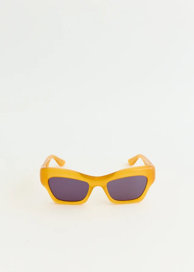 Port Tanger Ayreen Sunglasses in ORANGE ACETATE BLACK LENS, image 1 of 1 from Incu