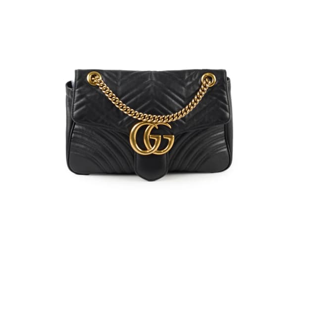 Gucci Marmont Shoulder Bag Large Black in Black Calfskin from The Purse Affair, photo 1 of 1