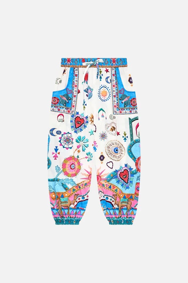 Camilla eBoutique KIDS RELAXED BEACH PANT WITH POCKETS 4-10 RAINBOW ROADS, image 1 of 1 from CAMILLA