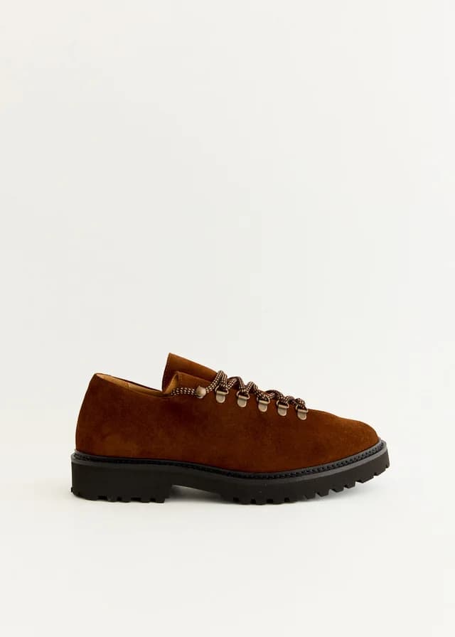 Jacques Soloviere Rasmus Lug Shoes in Suede Calf Nut Brown, image 1 of 1 from Incu