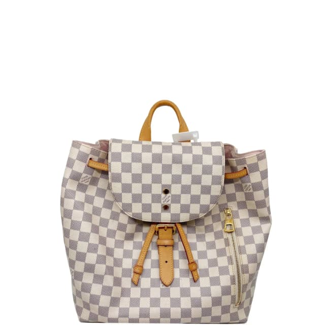 Louis Vuitton Sperone Damier Azur Backpack Bag Rose Ballerine in Pink Coated canvas from Dallas Designer Handbags, photo 1 of 1