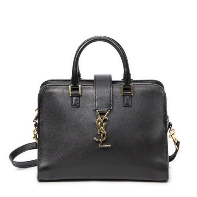 Saint Laurent Monogram Cabas Black Calfskin Leather Tote Bag in Black Calfskin from The Reluxe, photo 1 of 1