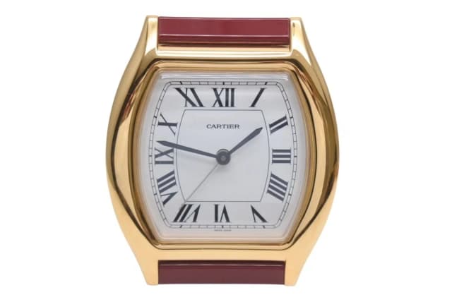 Cartier Tortue Table Clock White Dial Quartz White Gold Bordeaux Swiss in White from The Reluxe, photo 1 of 1