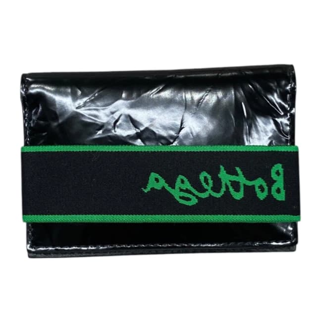 Bottega Veneta Card Case Flap Leather Black Green in Black Leather from The Reluxe, photo 1 of 1