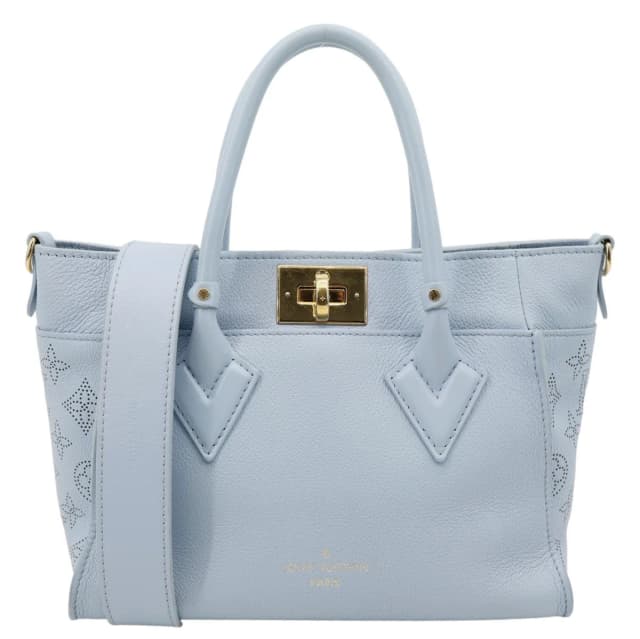 Louis Vuitton On My Side PM Monogram Mahina Leather Shoulder Bag Blue in Blue Leather from Dallas Designer Handbags, photo 1 of 1