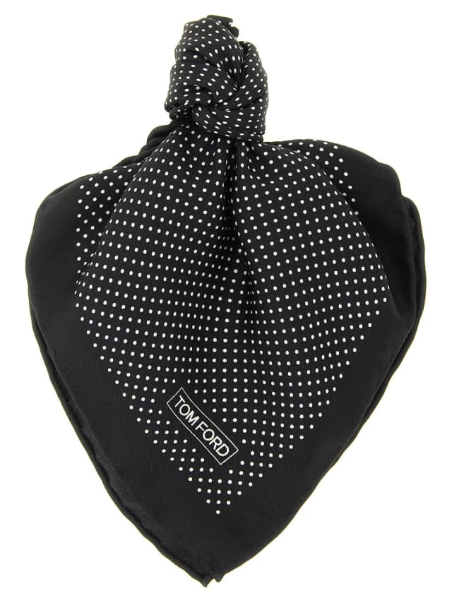 Tom Ford Silk Polka-Dot Scarf — Black Pure Mulberry Scarfs in Black Silk from HEWI, photo 1 of 1