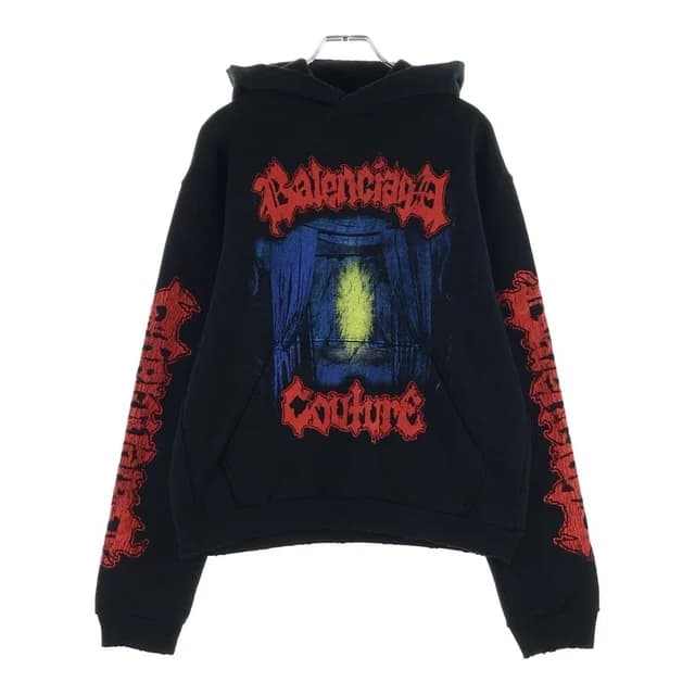 Balenciaga 26 SS Medium Fit Hoodie Graphic Print Pullover Black in Black from The Reluxe, photo 1 of 1
