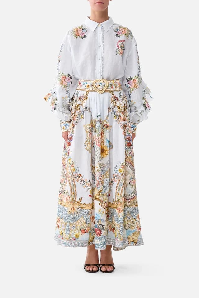 Camilla eBoutique BUTTON SHIRT WITH FRILL DETAIL SEVILLE SWEETHEART, image 1 of 1 from CAMILLA