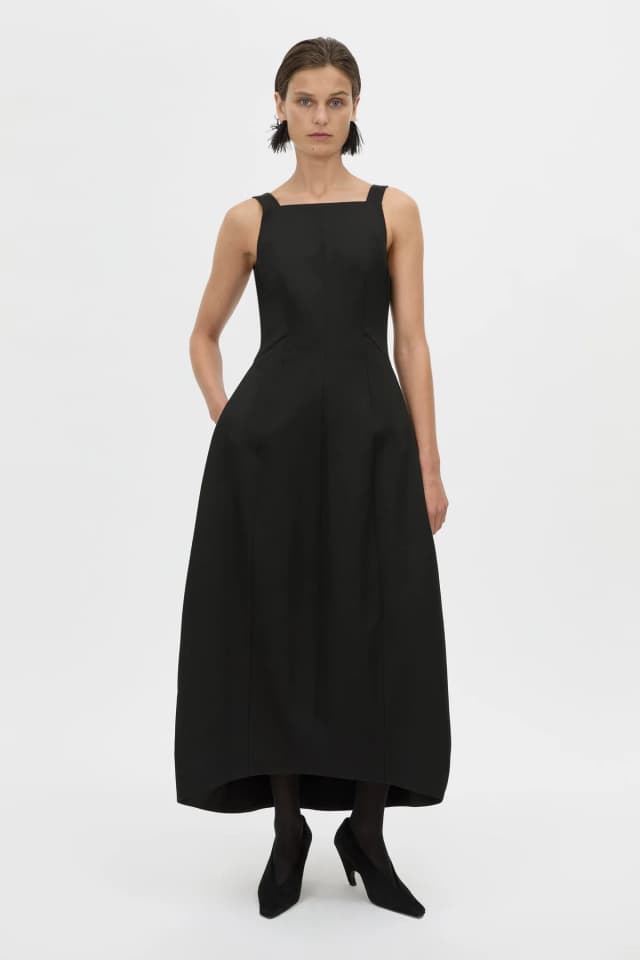C&M CAMILLA AND MARC SALE Helix Back Detail Midi Dress in black, image 1 of 1 from Camilla and Marc